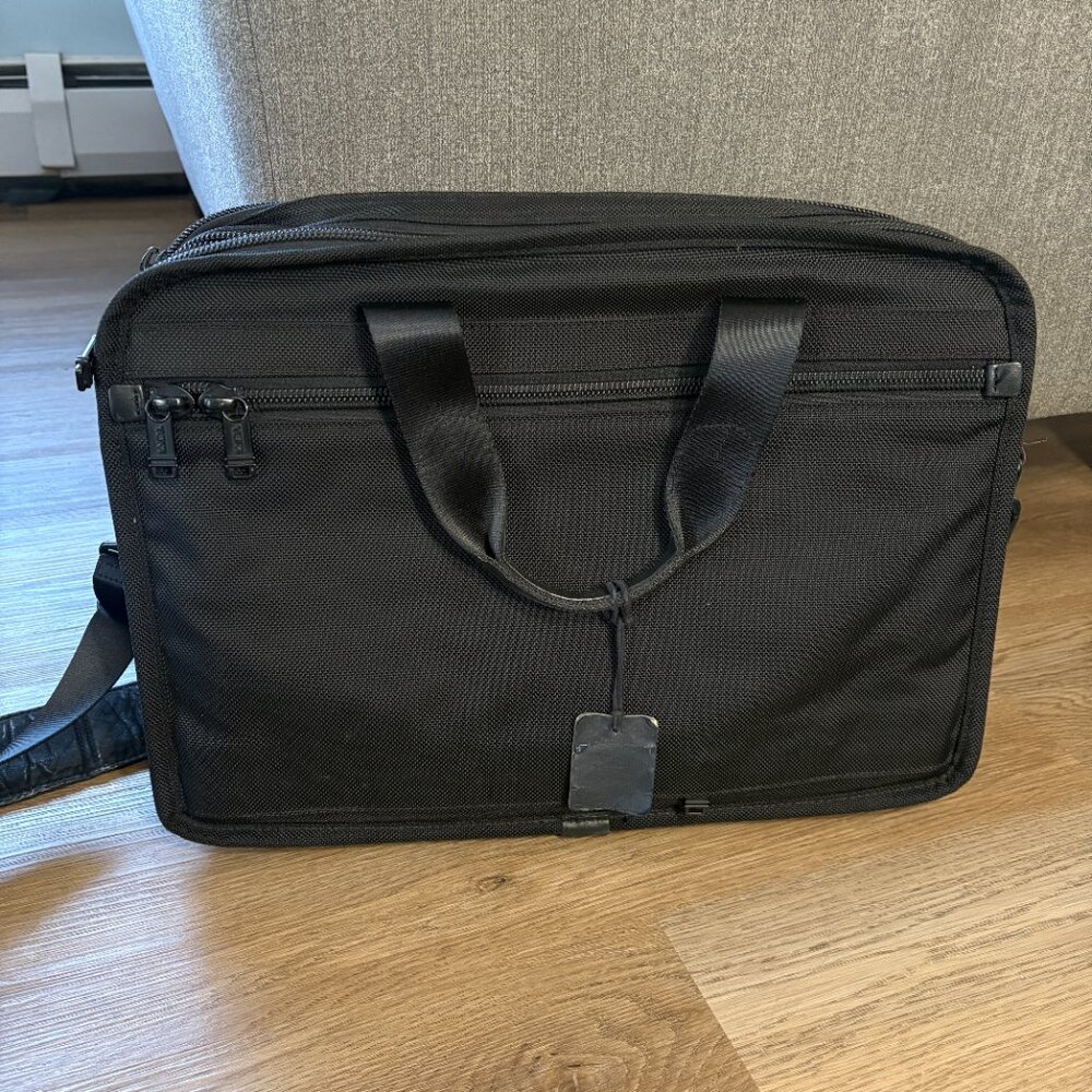 Tumi Alpha Briefcase Ballistic Laptop Bag Black Nylon Expandable 26141DH - Picture 5 of 11